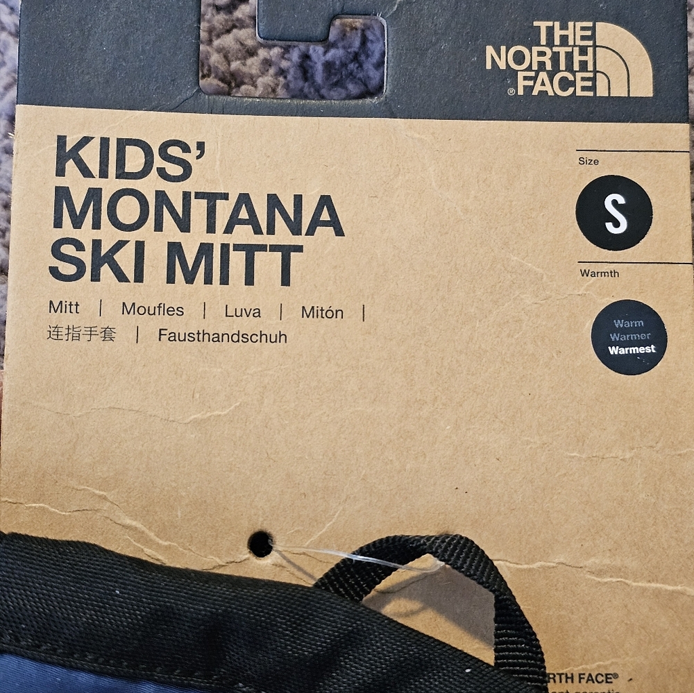 The North Face Montana Ski Mittens Blue Black Warmest Unisex Kid's Size Small - Picture 15 of 16